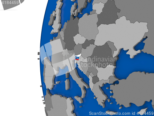 Image of Slovenia on globe