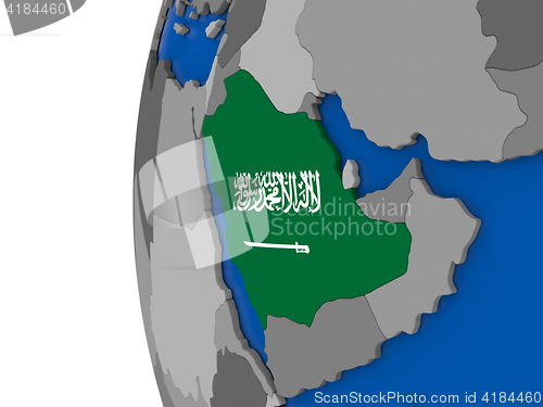 Image of Saudi Arabia on globe