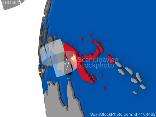 Image of Papua New Guinea on globe