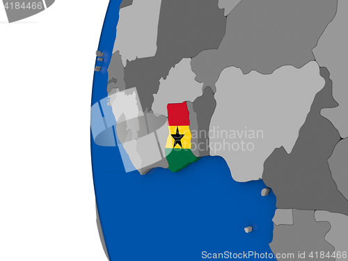 Image of Ghana on globe