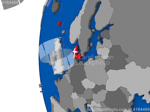 Image of Denmark on globe