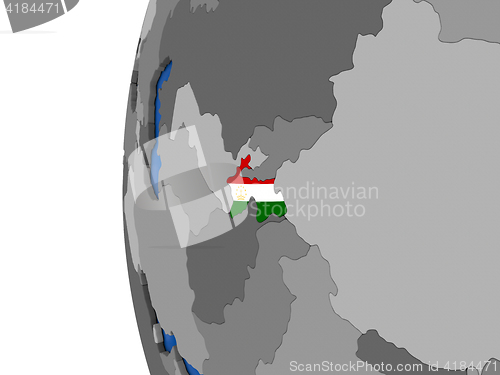 Image of Tajikistan on globe