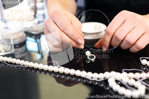 Image of Pearls, beads Threading beads