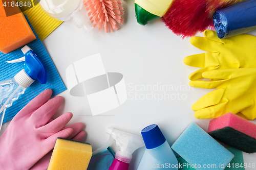 Image of cleaning stuff on white background