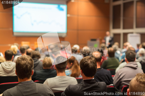 Image of Audience in lecture hall on scientific conference.