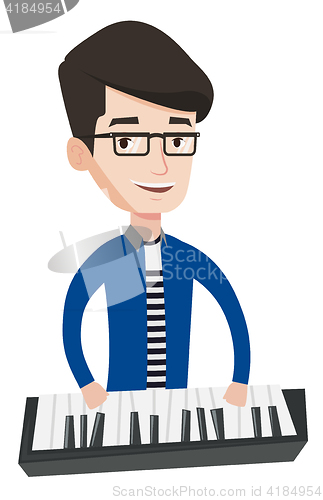 Image of Man playing piano vector illustration.