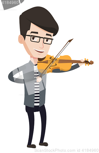 Image of Musician playing violin vector illustration.