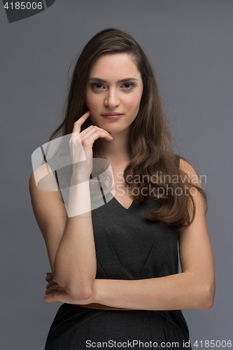 Image of portrait  of beautiful young brunette woman