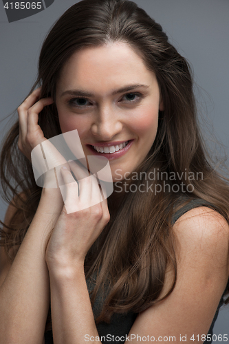 Image of portrait  of beautiful young brunette woman