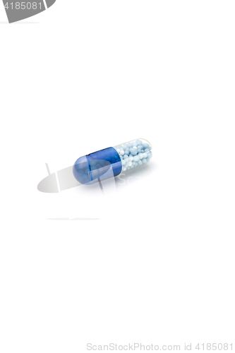 Image of Blue capsule and pills background