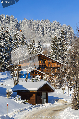 Image of Wooden Houses in Winter