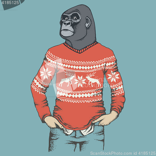 Image of Monkey gorilla vector illustration