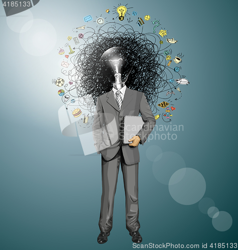 Image of Vector Businessman With Laptop