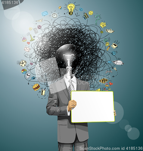 Image of Vector Business Man with Empty Write Board