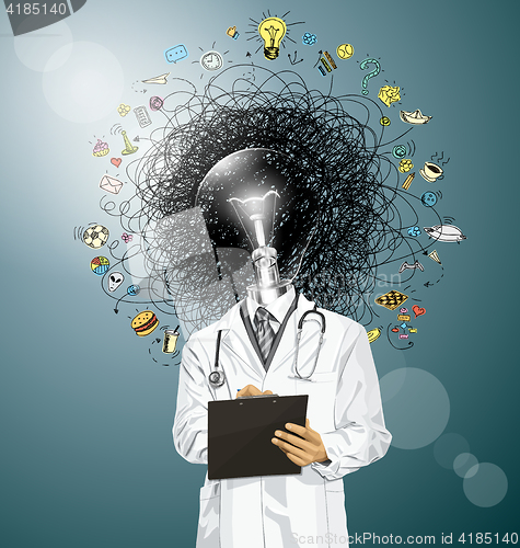 Image of Vector Doctor Man With Clipboard