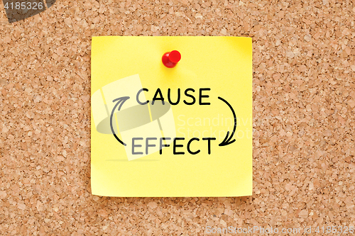 Image of Cause Effect Arrows Concept On Sticky Note