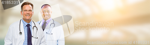 Image of Caucasian and African American Male Doctor, Nurse or Pharmacist 