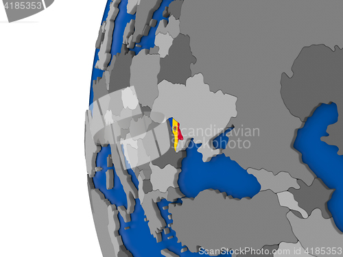 Image of Moldova on globe