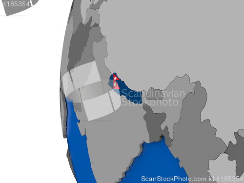 Image of Nepal on globe