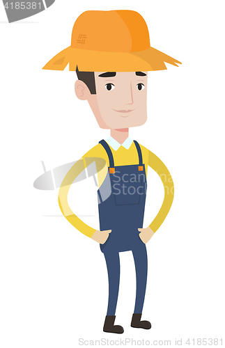 Image of Proud caucasian farmer vector illustration.