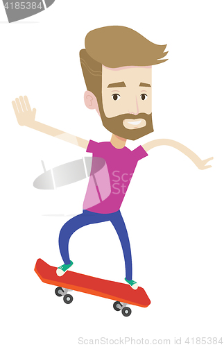 Image of Man riding skateboard vector illustration.