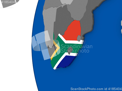 Image of South Africa on globe