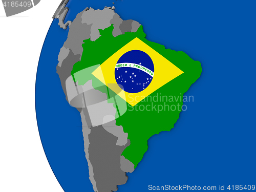 Image of Brazil on globe