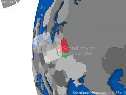 Image of Belarus on globe