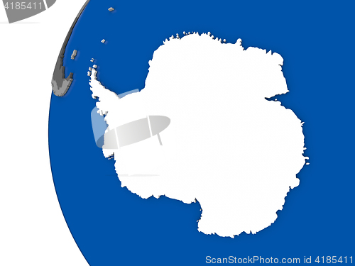 Image of Antarctica on globe