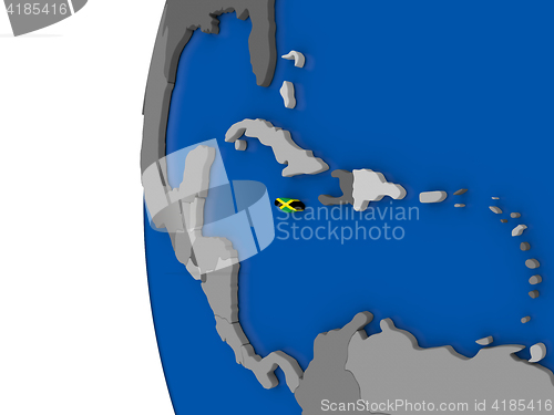 Image of Jamaica on globe