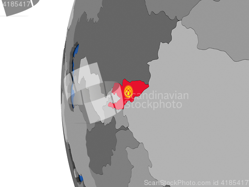 Image of Kyrgyzstan on globe