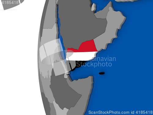 Image of Yemen on globe