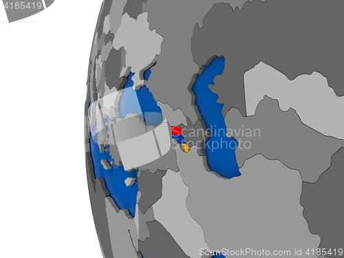 Image of Armenia on globe