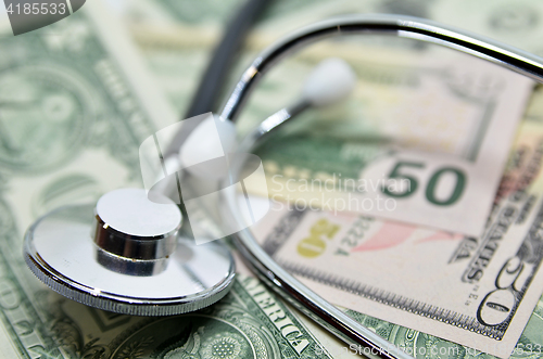 Image of US dollar and stethoscope