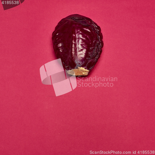 Image of Red cabbage on a red background