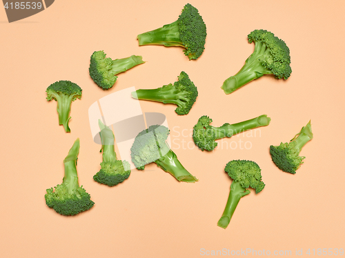 Image of The fresh broccoli on pink background