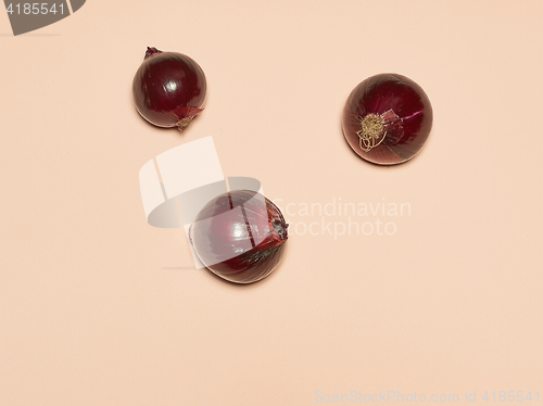 Image of Red onion on a pink background