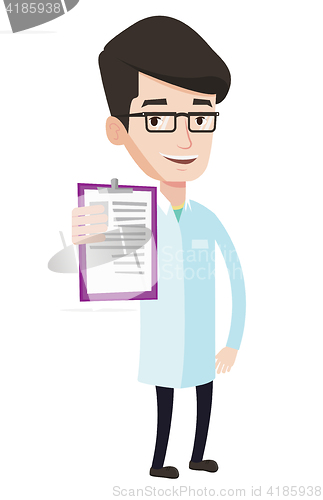 Image of Doctor with clipboard vector illustration.