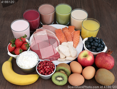 Image of Healthy Food and Drinks for Body Builders