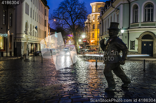 Image of Lucky Chimney Sweeper Sculpture in Tallinn Old Town