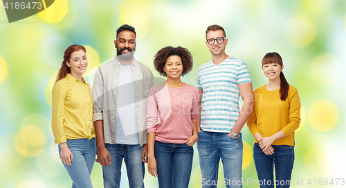 Image of international group of happy smiling people