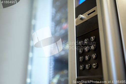 Image of vending machine operation panel keyboard