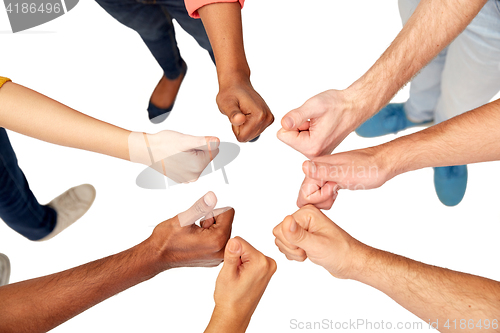 Image of hands of international people showing thumbs up