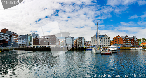 Image of View of a marina in Tromso, North Norway