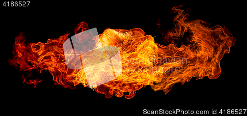 Image of Fire isolated on black background.