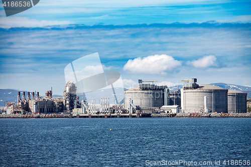 Image of Hammerfest Island Muolkkut Northern Norway, gas processing plant