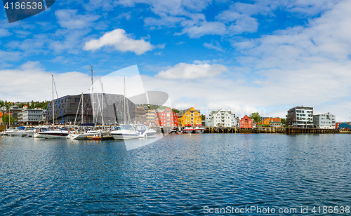 Image of View of a marina in Tromso, North Norway