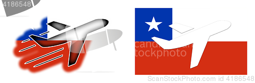 Image of Nation flag - Airplane isolated - Chile