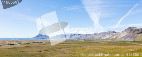 Image of Snaefellsjokull volcano, in the Snaefellsnes peninsula, west Ice