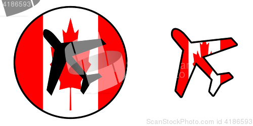 Image of Nation flag - Airplane isolated - Canada
